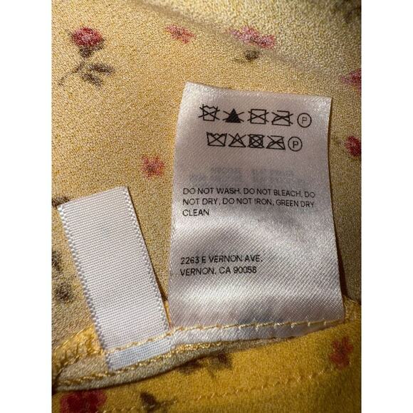 Reformation Birdie Mini Dress Gwen Floral Yellow Pink Puff Sleeve Size 2 - Picture 8 of 8